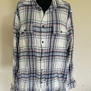 Old Navy Blue and White Casual Button Down Shirt